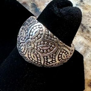 RETIRED James Avery Heavy Beaded Flower Ring, Sterling Silver, Size 6